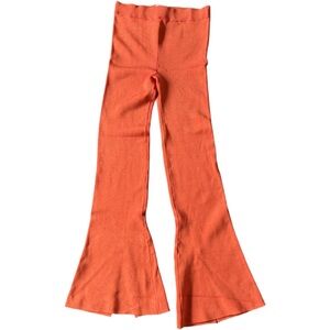 7 For All Mankind Kids Orange Flared Leggings